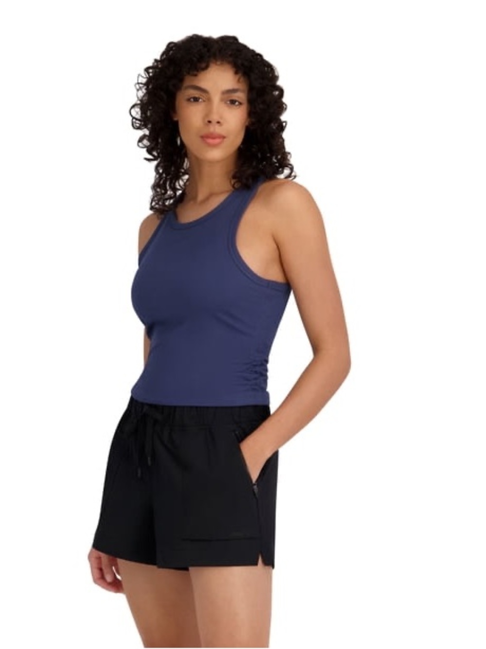 Outdoor Voices Navy Ribbed Racerback Tank